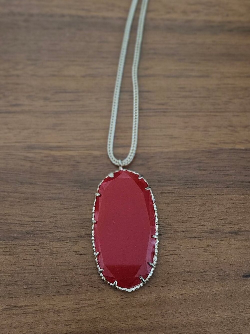 Kendra Scott Bright Red Donna Gold Pendant Necklace